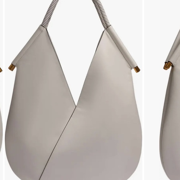 Donna Karan Cream Hobo Bag with Gold Details - Picture 2 of 12